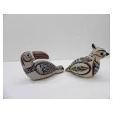 Tonala Mexican Folk Art Pottery Toucan and Quail, Signed