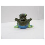 Ceramic Frog Bank. Hand-Painted, Signed Pati