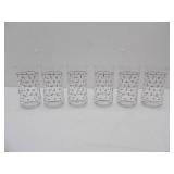 Set of 6 Vintage Glass Tumblers. "Country Borders "pattern by Sango