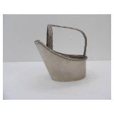 Vintage French Silver plate Metal Wine Basket bottle holder