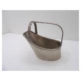 Vintage French Silver plate Metal Wine Basket bottle holder