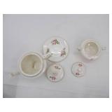 Vintage 22k Gold Teapot, Plate, and Sugar Bowl