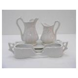 Vintage Redcliff Ironstone Tray, Ironstone Small Pitcher/Creamer, Maryland China Utensil Caddy
