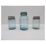 Aqua Blue Ball Mason jars with Zinc Lids
