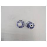 Vintage Flow Blue Staffordshire England Hat Pin Holders