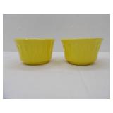 Pair of Vintage Floraline USA Glazed Yellow Planters