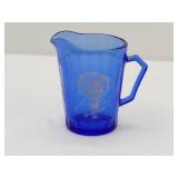 Vintage Cobalt Blue Shirley Temple Pitcher 4.5" tall