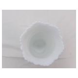 Vintage Westmoreland White Milk Glass Vase "Old Quilt" Pattern. 9" tall