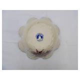 East Texas Pottery Green Spongeware Ruffled Edge Bowl