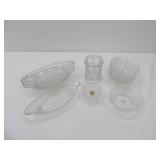 Set of 6 Tiara Chantilly Sandwich Glass Dessert Bowls, Set of 4 Vintage Cut Relish Dishes and More