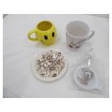 Vintage Johnson Brothers Windsor Ware, Vintage Santa Snoopy Bell Ringer Coffee Mug