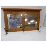Mirror Coat Rack & Shelf 29"x17"x4" deep