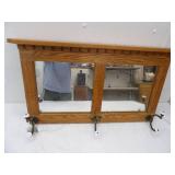 Mirror Coat Rack & Shelf 29"x17"x4" deep