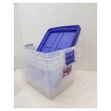 Clear Hefty Storage Totes. 4 Totes and 4 lids. With Locking Handles