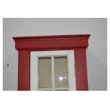 Vintage Tall Red and White Pie Safe Cabinet with Tin Panel