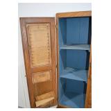 Antique Oak Hoosier Kitchen Cabinet with Original Interior Charts