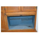 Antique Oak Hoosier Kitchen Cabinet with Original Interior Charts