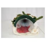 Christmas Santa Decor Doll with Greenery and Cardinal