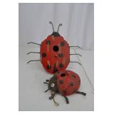 Lot of 2 Ladybug Shaped Birdhouses with Vintage Mandeville Seed Display Box
