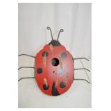Lot of 2 Ladybug Shaped Birdhouses with Vintage Mandeville Seed Display Box