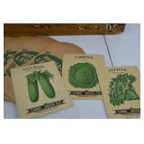 Vintage Card Seed Co. & Michael Leonard Seed Packet Collection in Mandeville & King Wood Display Box