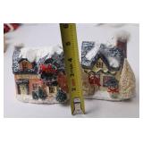 Christmas Decor Lot: Snowman Figurines, Santa Doll, Holiday Houses