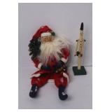 Christmas Decor Lot: Snowman Figurines, Santa Doll, Holiday Houses