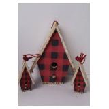 Buffalo Plaid Christmas Decor Lot: Stockings, Birdhouses, Snowman, Tree