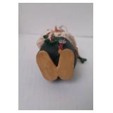 Christmas Snowman Figurine Pair in Red Wagon Holiday Decor Set