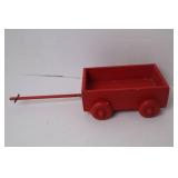 Christmas Snowman Figurine Pair in Red Wagon Holiday Decor Set