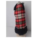 Christmas Santa Decor Figurine with Plaid Cloak and Bell