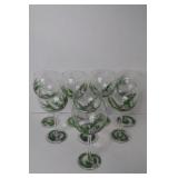 Set of 8 Ambiance Collections Pinecone Wine Glasses 8.5 in Handpainted