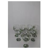 Set of 8 Ambiance Collections Pinecone Wine Glasses 8.5 in Handpainted