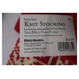 3 World Market Knit Christmas Stockings - Red, Green and White
