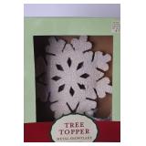 Christmas Decor Lot: Tree Topper, Ornaments, Vintage Santa Art & Snowflake Accents