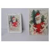 Christmas Decor Lot: Tree Topper, Ornaments, Vintage Santa Art & Snowflake Accents