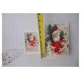 Christmas Decor Lot: Tree Topper, Ornaments, Vintage Santa Art & Snowflake Accents
