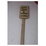 Christmas Red Buckets Decor Lot with Sign and Faux Berries