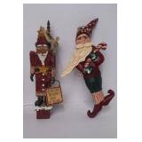 Set of 4 Vintage Santa Claus Christmas Ornaments