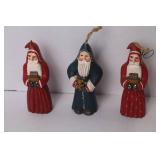 Hand-Painted Folk Art Christmas Ornaments Lot Signed Tate & RT