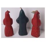 Hand-Painted Folk Art Christmas Ornaments Lot Signed Tate & RT