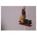 Hand-Painted Folk Art Christmas Ornaments Lot Signed Tate & RT