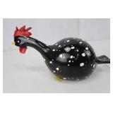 Chicken Figurine - Speckled Black Ceramic