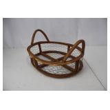 Basket - Vintage Oval Wood & Chicken Wire with Handles