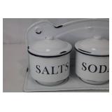 Canister Set - Salts & Soda & Soaps (Wall-Mounted Ceramic)