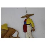 Tin Donkey & Rider Figurine Set - Sexton USA