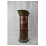 Antique Copper Cylinder Vessel - Brass Trim & Side Spigot