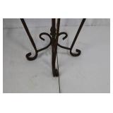 Round Glass-Top Table - Wrought Iron Base