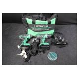 Hitachi DS10DFL2 & WH10DFL2 Cordless Driver Drill & Cordless Impact Driver Kit