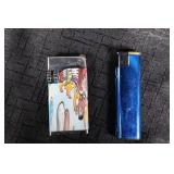 Lighters - Scorch Graphic Novelty & Cross Blue Metal